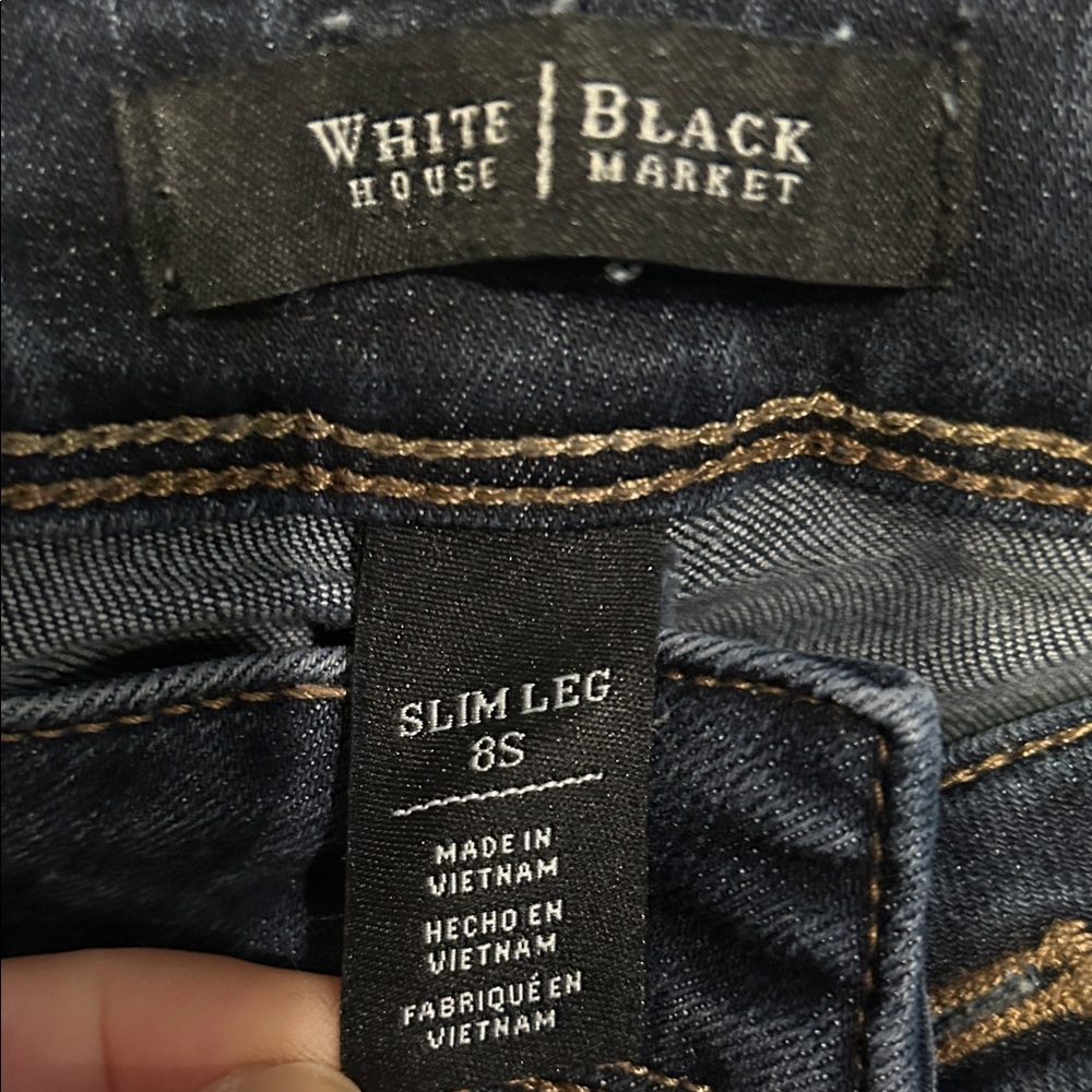White House Black Market Women’s 8 Short Slim Jeans - Deep Blue